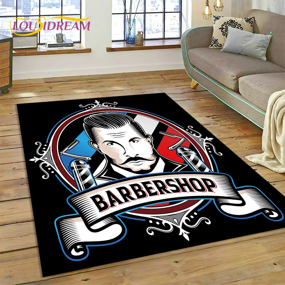 Commercial Printing Format - Moda barbeiro logotipo crânio vintage tapete
